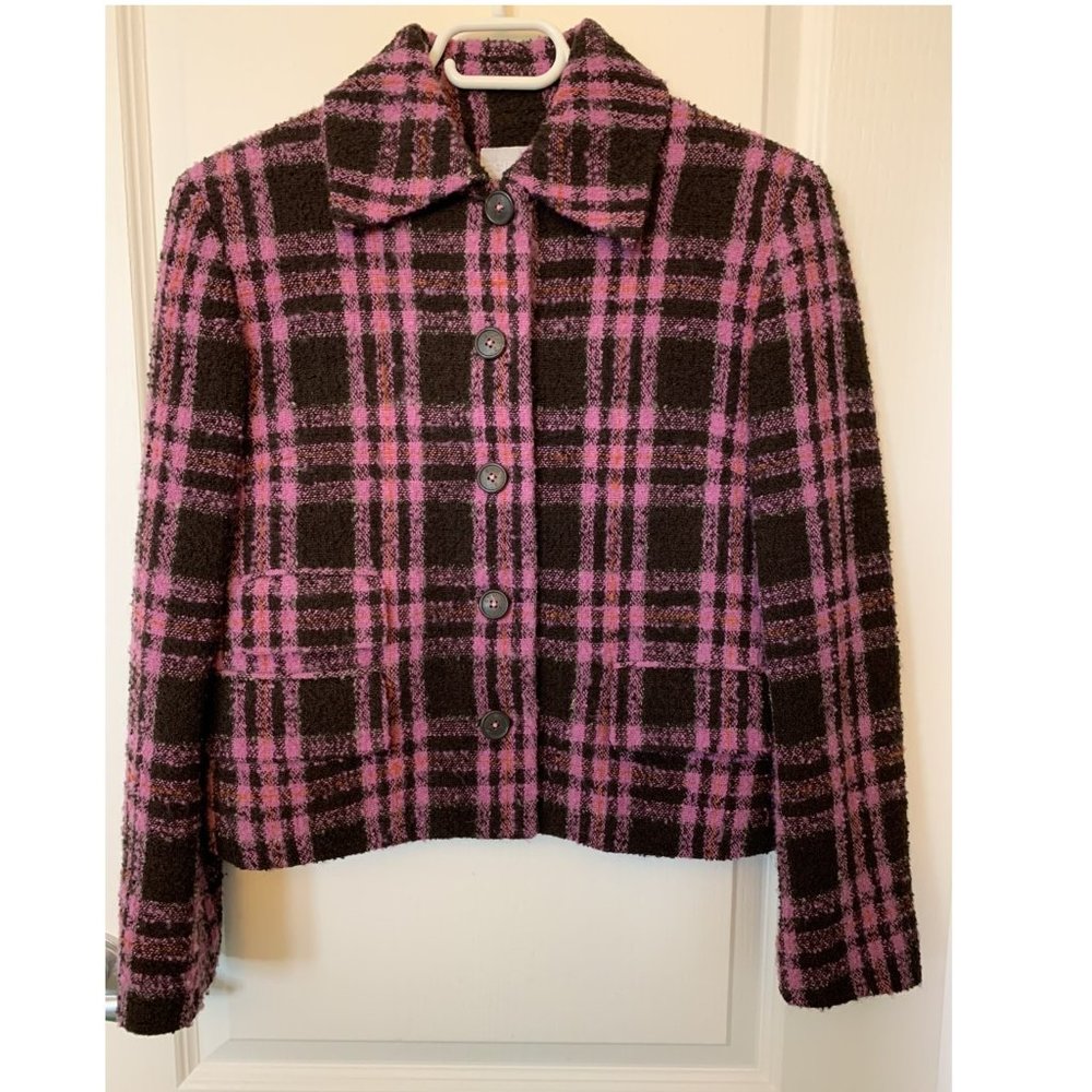Esprit Pink/Brown Tartan Jacket (US size 4)